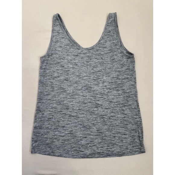 Nic + Zoe Tank Top Size XS Womens Grey Marl Ribbed Knit V Neck Casual Layering - Picture 3 of 7